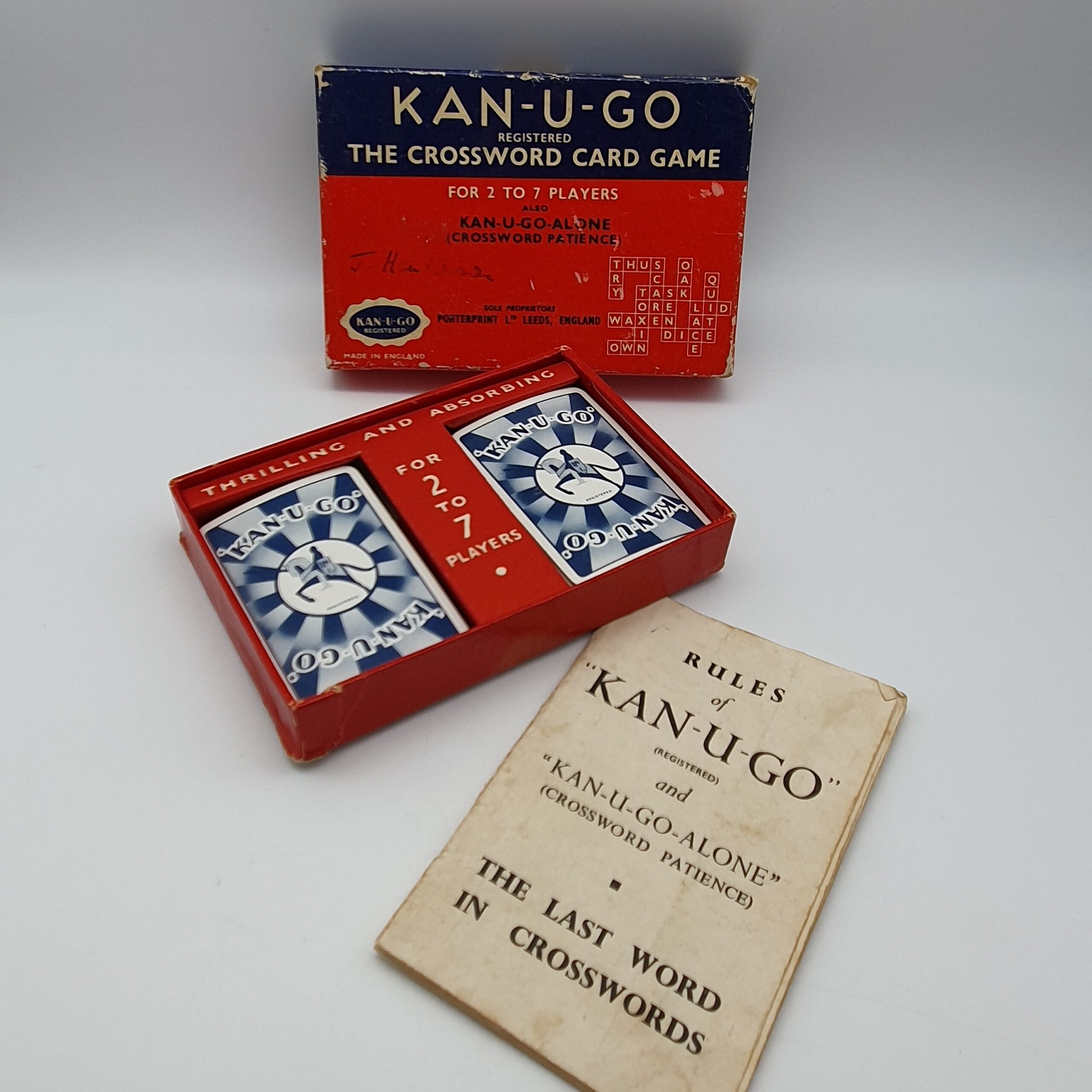 Vintage Card Game Kan u go Crossword Game Etsy