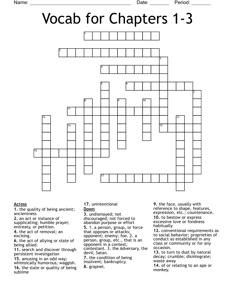 Vocab For Chapters 1 3 Crossword WordMint Vocab For Chapters 1 3 Crossword WordMint