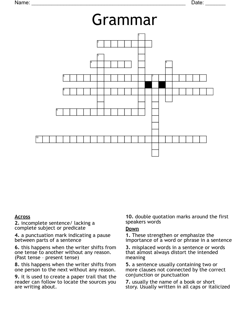 Vocabulary 1 Crossword WordMint Vocabulary 1 Crossword WordMint
