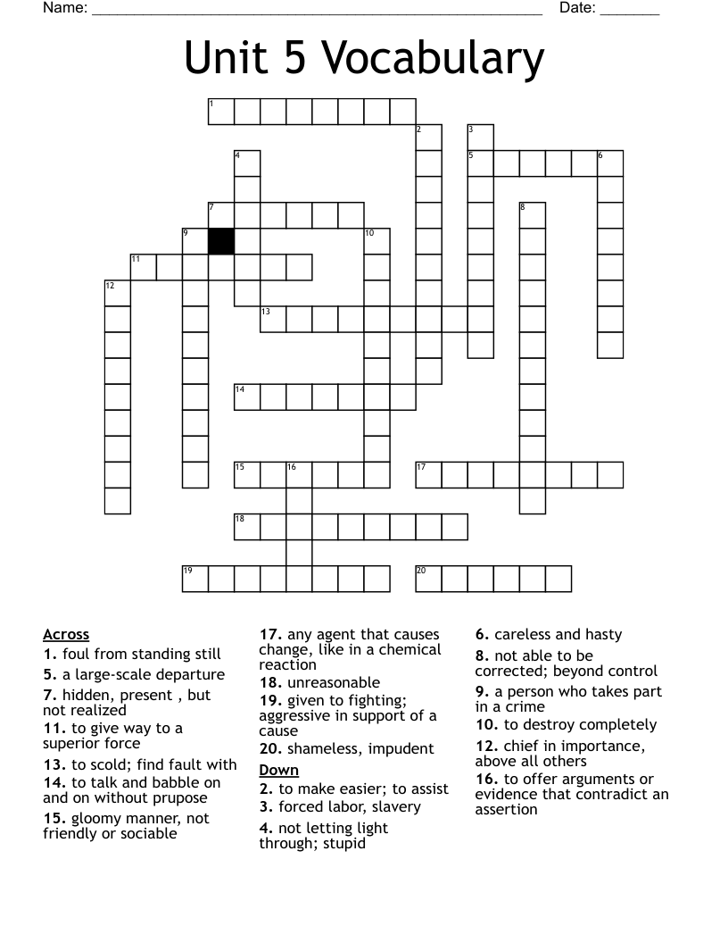 Vocabulary 10 Crossword WordMint Vocabulary 10 Crossword WordMint