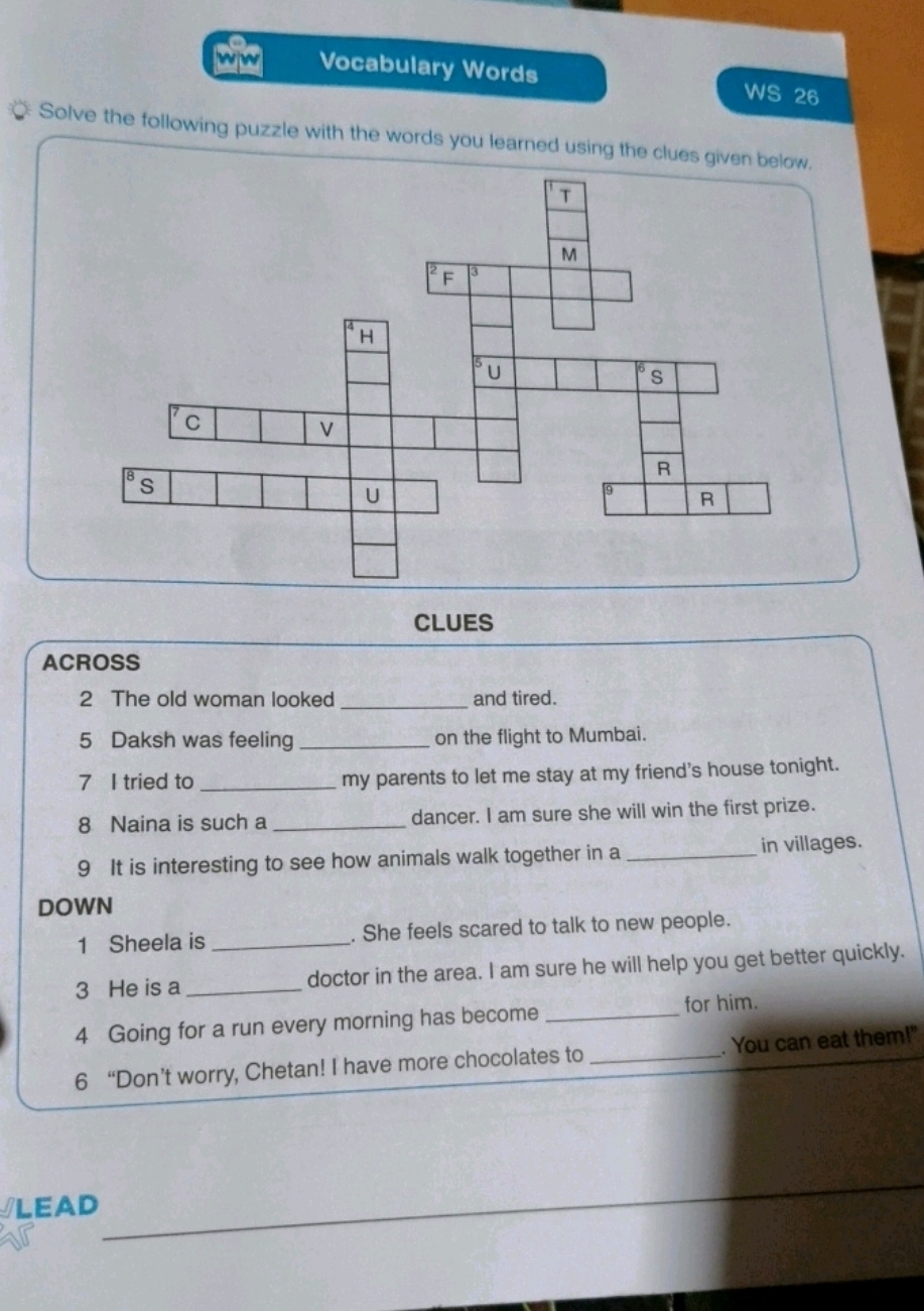 Vocabulary Puzzle Solve The Following Puzzle With The Words You Learned U Vocabulary Puzzle Solve The Following Puzzle With The Words You Learned U