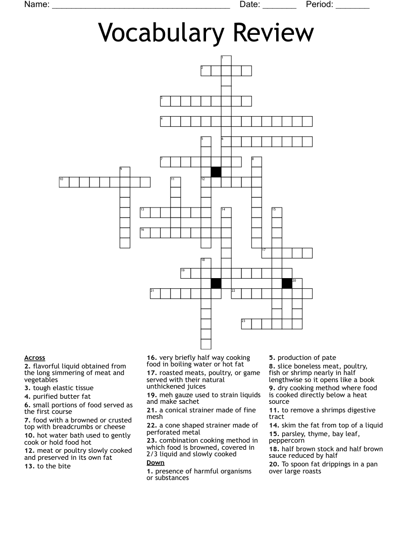 Vocabulary Review Crossword WordMint Vocabulary Review Crossword WordMint