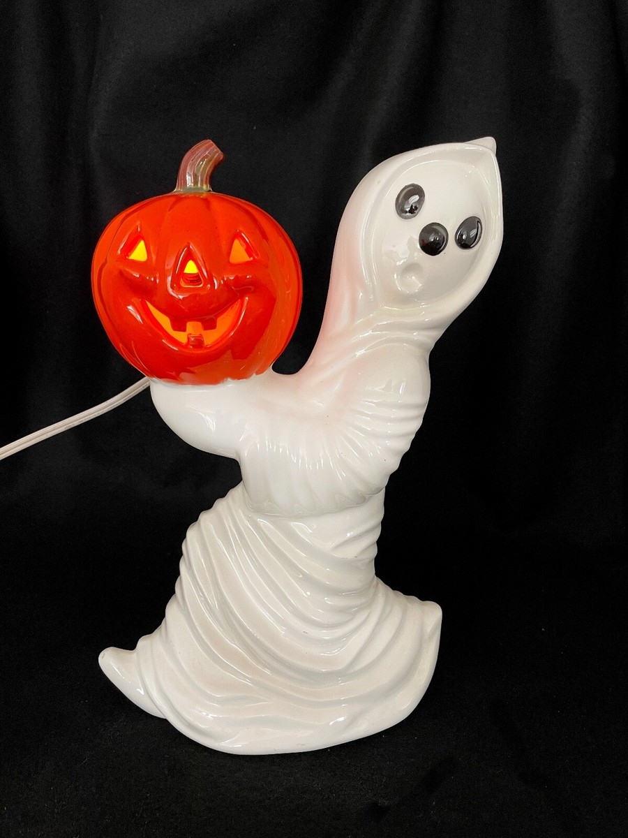 VTG Halloween PUMPKIN Pierced 12 CERAMIC GHOST JACK O LANTERN LIGHT Decoration EBay VTG Halloween PUMPKIN Pierced 12 CERAMIC GHOST JACK O LANTERN LIGHT Decoration EBay
