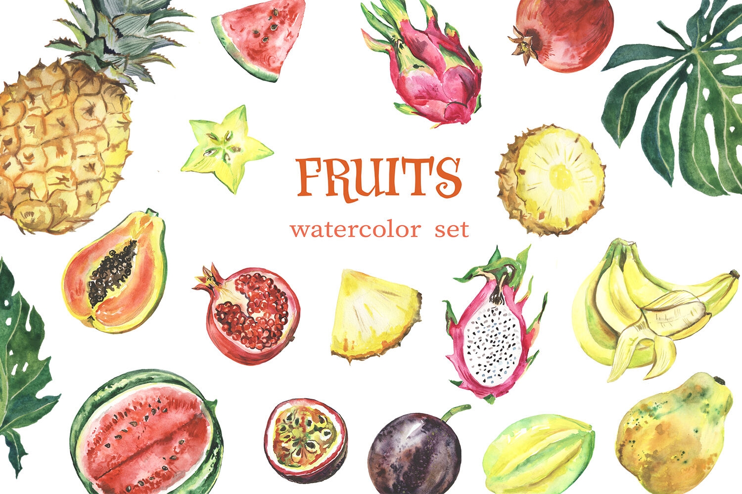 Watercolor Tropical Fruit Clipart Summer Clip Art Fruit Set By Evgeniia Grebneva Painting TheHungryJPEG Watercolor Tropical Fruit Clipart Summer Clip Art Fruit Set By Evgeniia Grebneva Painting TheHungryJPEG