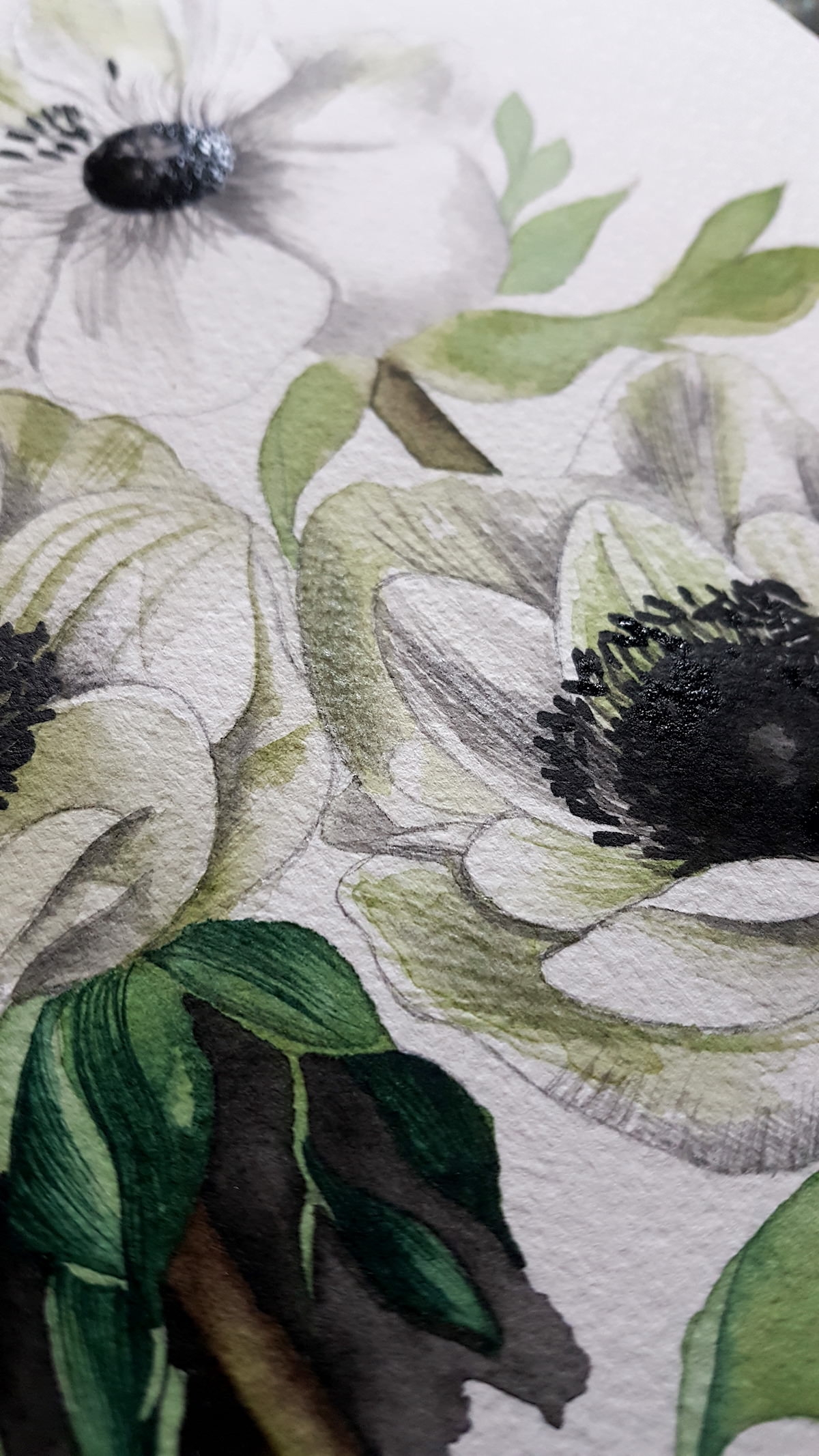 Watercolour Illustration Diving Into Floral Fauna Crimson Letters