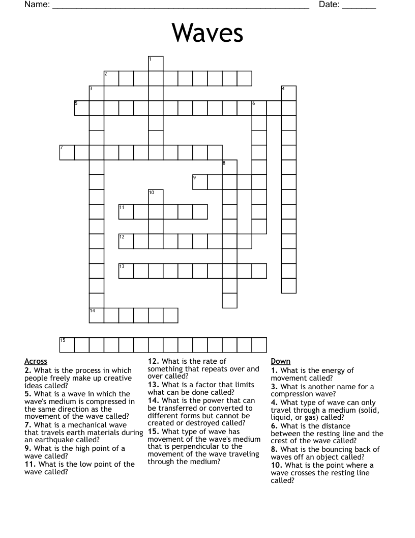 Waves Crossword WordMint