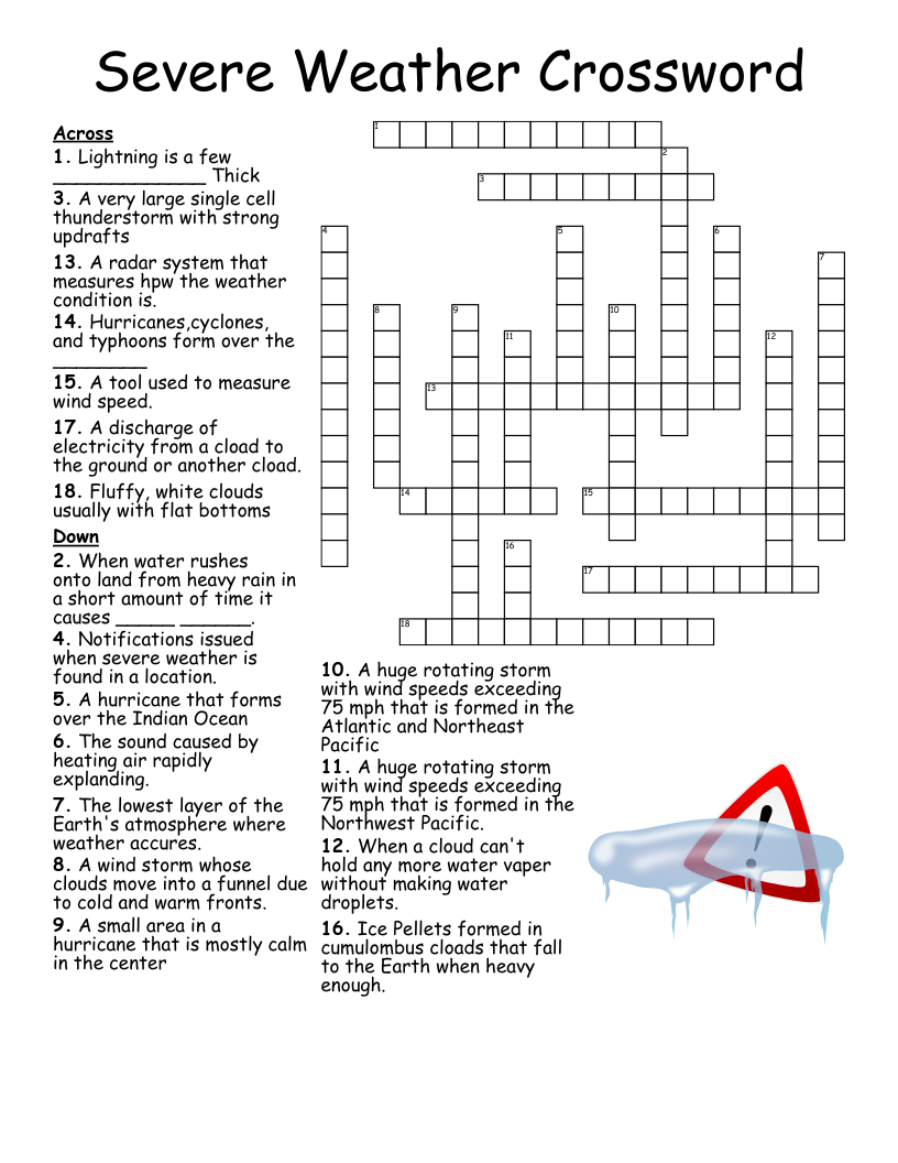 Weather Terms Crossword Puzzle WordMint Weather Terms Crossword Puzzle WordMint