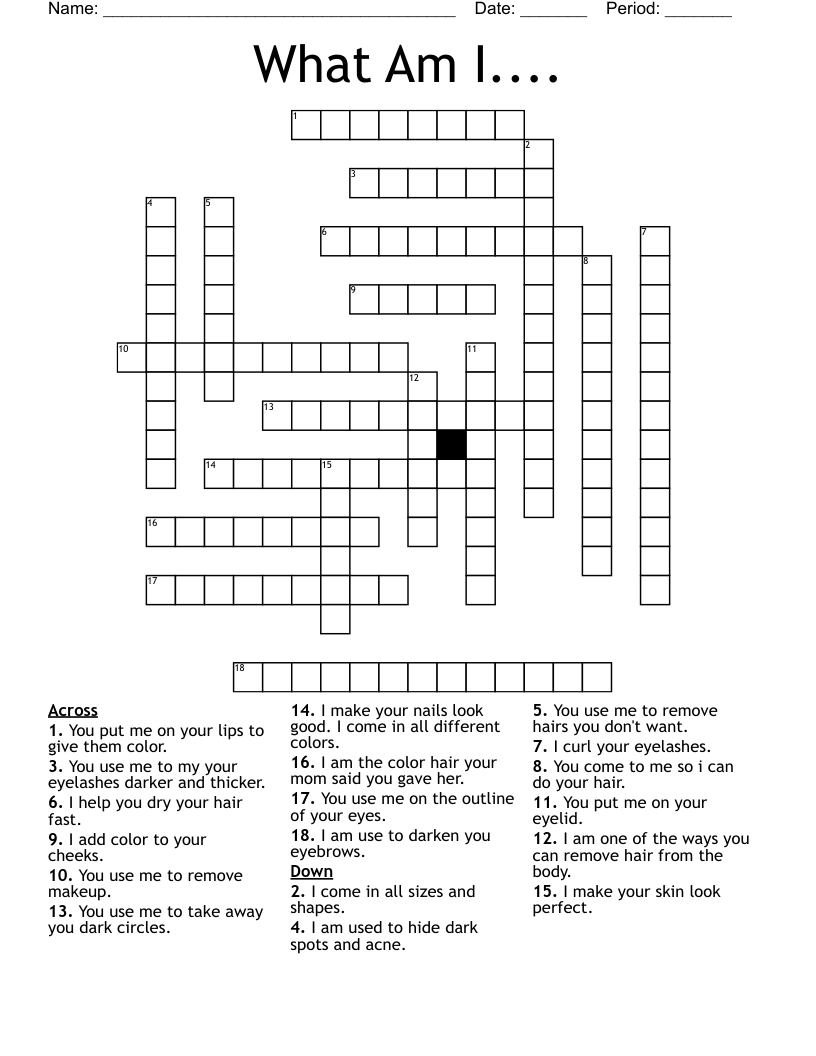 What Am I Crossword WordMint What Am I Crossword WordMint