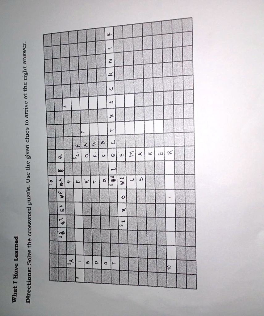 What I Have Learned Directions Solve The Crossword Puzzle Use The Given Clues To Arrive At What I Have Learned Directions Solve The Crossword Puzzle Use The Given Clues To Arrive At