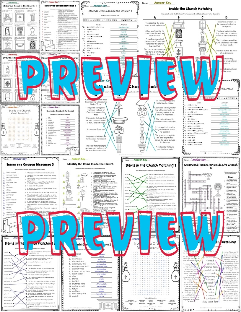 What s Inside The Church Worksheet Pack 2 Classful What s Inside The Church Worksheet Pack 2 Classful