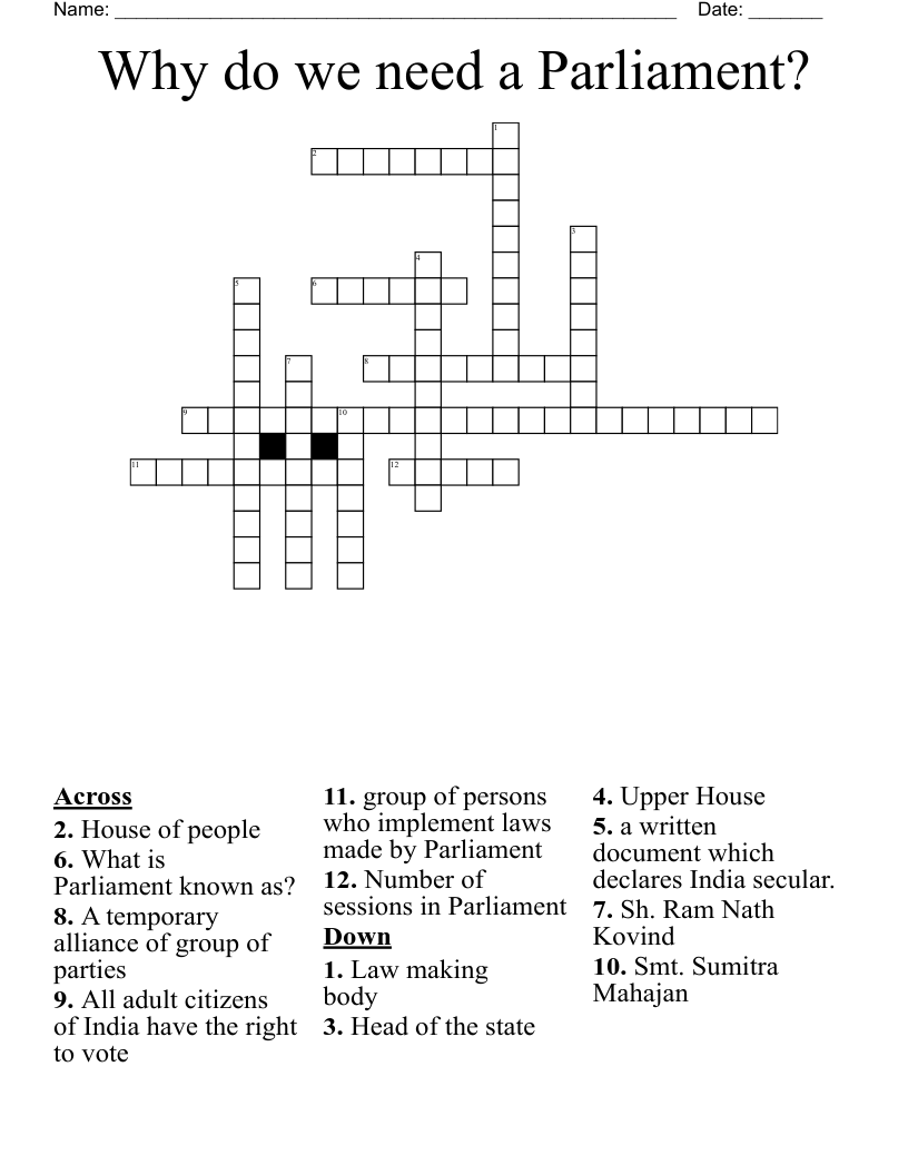 Why Do We Need A Parliament Crossword WordMint Why Do We Need A Parliament Crossword WordMint