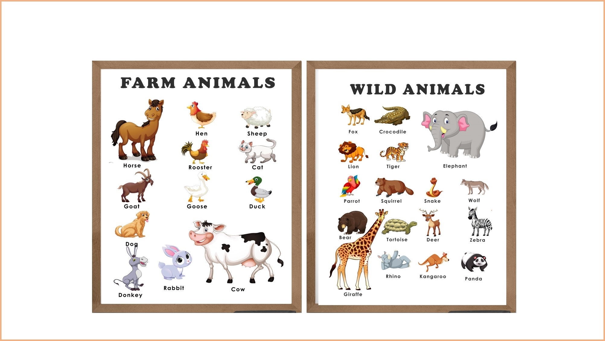 Wild Animals Farm Animals Printable Set Learning Resource Wall Print School Preschool Classroom Poster Digital Download Educational Etsy Wild Animals Farm Animals Printable Set Learning Resource Wall Print School Preschool Classroom Poster Digital Download Educational Etsy