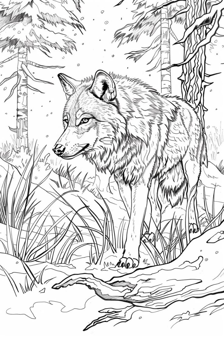 wolf printable coloring pages