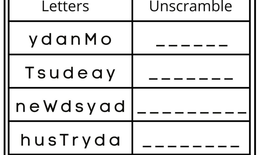 Worksheet Days Of The Week