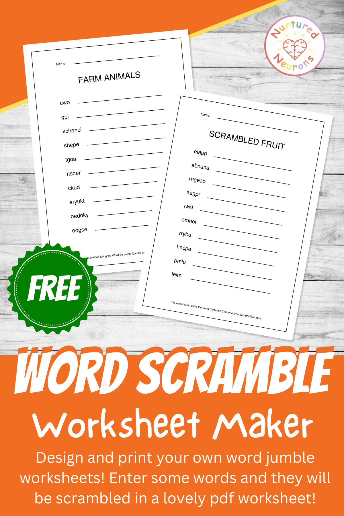 Word Scramble Worksheet Maker Create And Print PDFs For Free Nurtured Neurons Word Scramble Worksheet Maker Create And Print PDFs For Free Nurtured Neurons