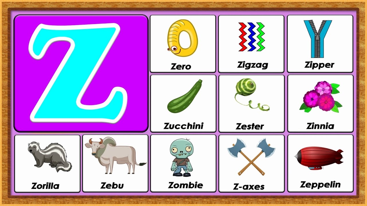 Words From Z Vocabulary Words Early Childhood Education ABC Flashcards YouTube Words From Z Vocabulary Words Early Childhood Education ABC Flashcards YouTube
