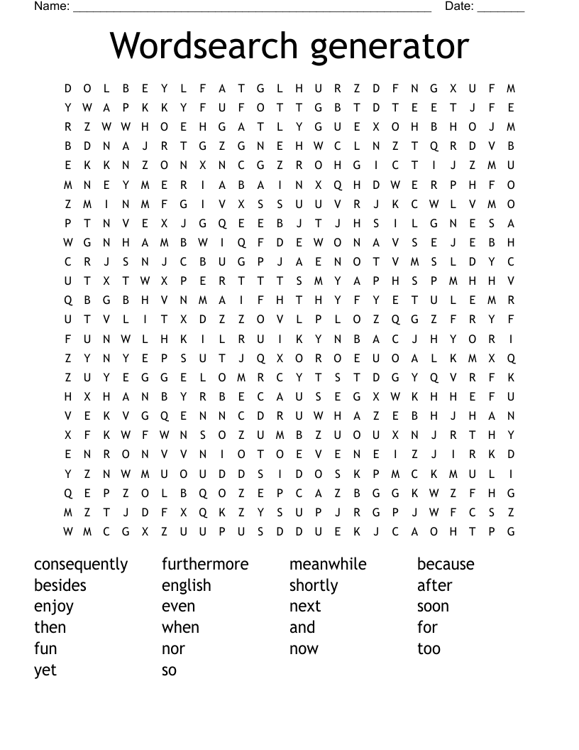 Wordsearch Generator WordMint Wordsearch Generator WordMint