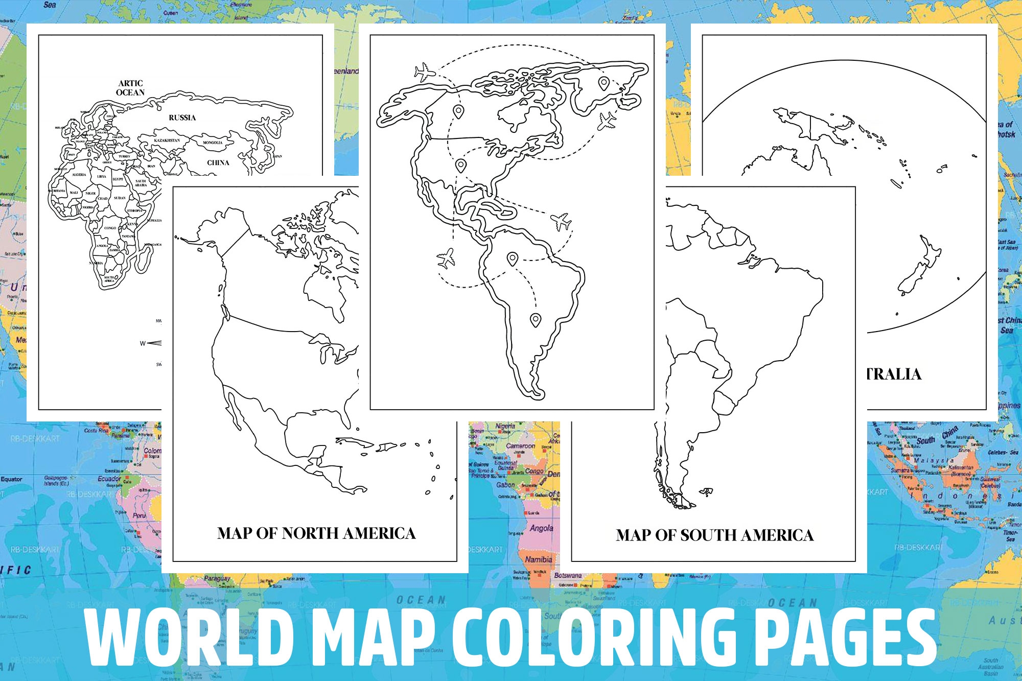 world map coloring sheet
