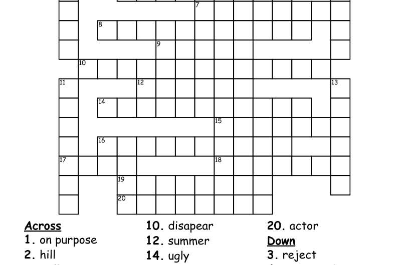 Each Crossword Clue