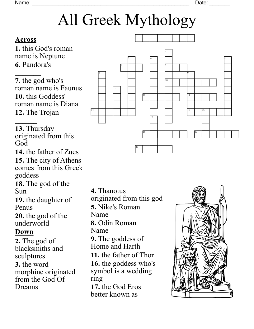 Zeus Crossword Puzzle WordMint Zeus Crossword Puzzle WordMint